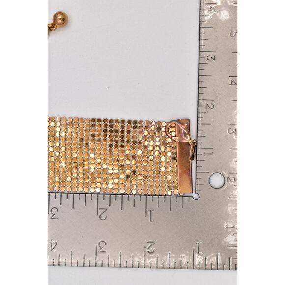 Vintage Chainmail Mesh Belt Gold Tone Chain Chunky Metallic Thick 31"-41" 1980s - Picture 11 of 12